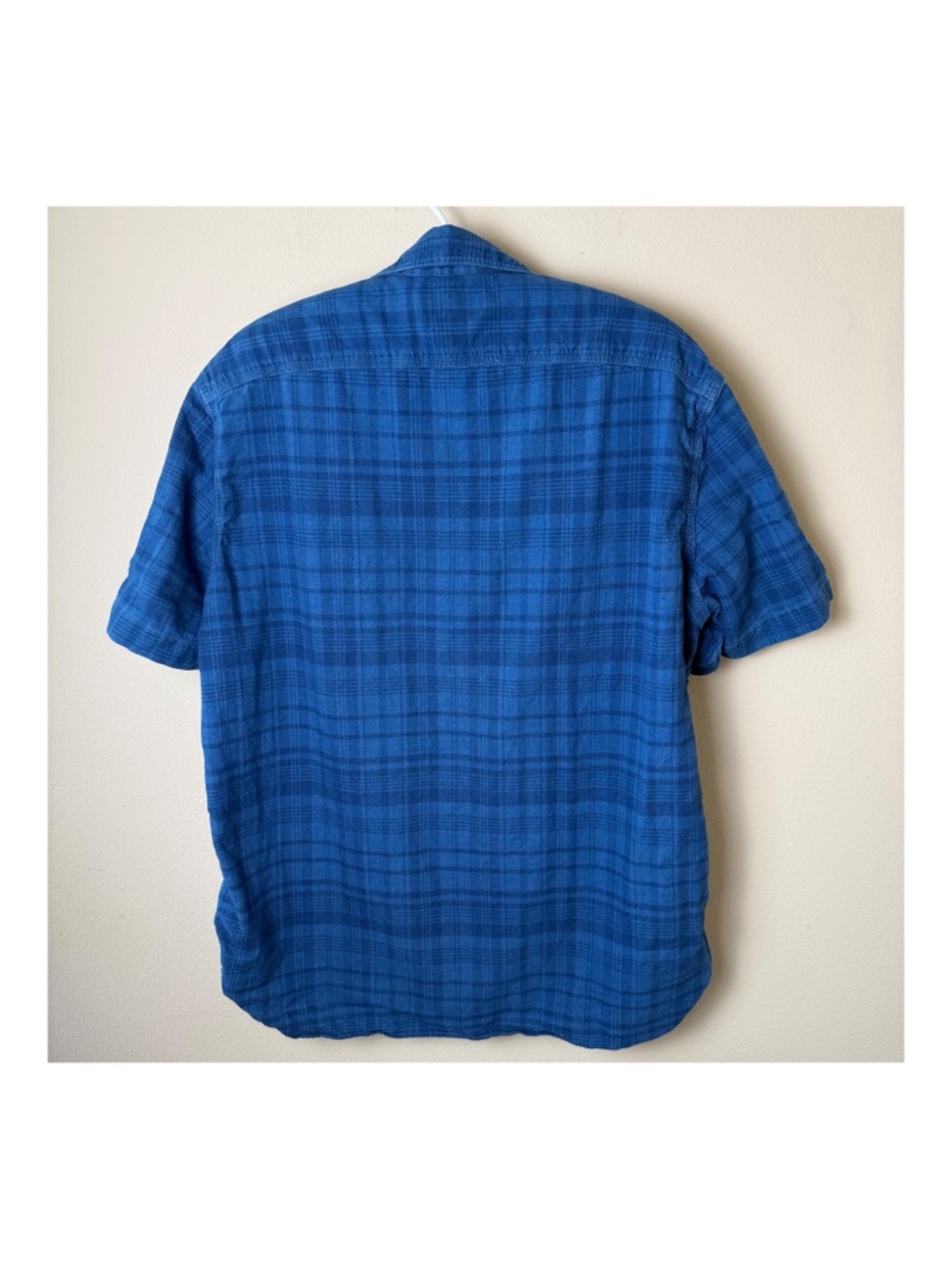 Polo Ralph Lauren Indigo Oxford Popover Shirt Mens Large Blue Plaid Beach Preppy - Picture 3 of 8